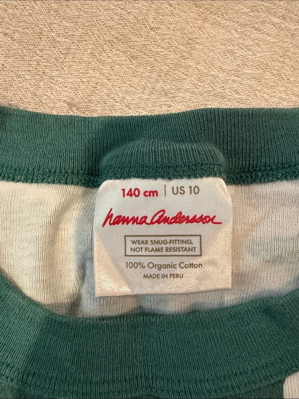 Hanna Andersson Green Ghost Print Pajama Set